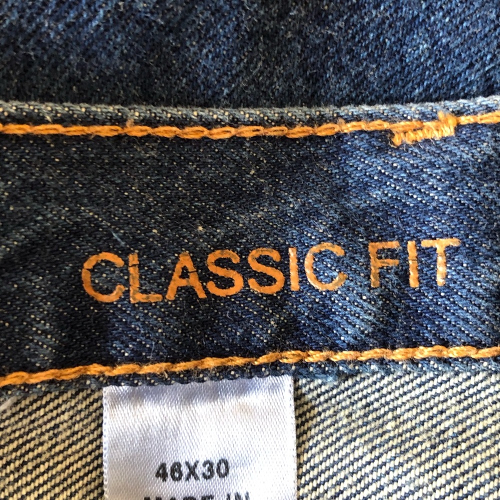 Eddie Bauer Men’s Jeans Size 44 X 30 Classic Fit heavy Weight denim original Hem - Picture 8 of 10